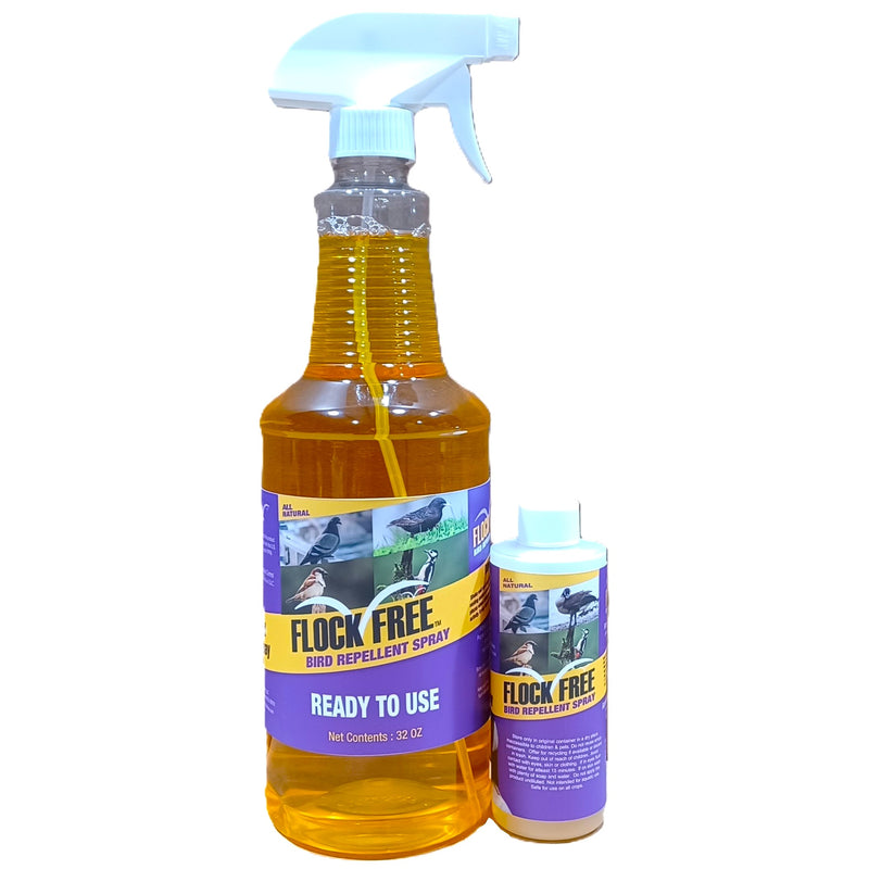 Bird Repellent Bundle: 32 oz Spray + 4 oz Concentrate / Refill