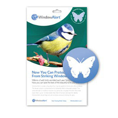 WindowAlert Modern Butterfly Decal Envelope - 4 decal pack - BIRD CONTROL - FLOCK FREE