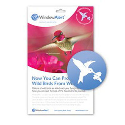 WindowAlert Modern Hummingbird Decal Envelope - 4 decal pack - BIRD CONTROL - FLOCK FREE