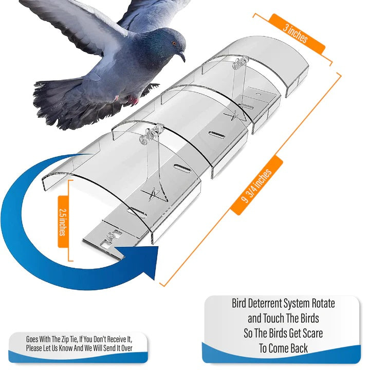 Seesaw Bird Deterrent System for Balconies, Ledges, Beams, bird spikes ...