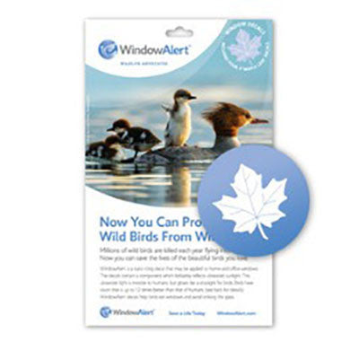 WindowAlert Modern Maple Leaf Decal Envelope - 4 decal pack - BIRD CONTROL - FLOCK FREE 