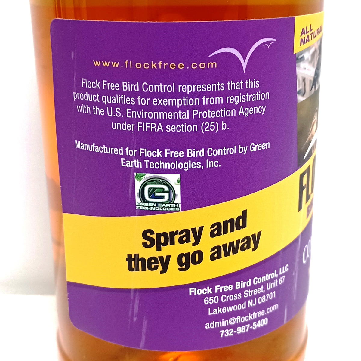 Flock Free Bird Repellent Spray Concentrate, 32oz Flock Free Bird